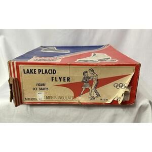 NIB Vintage Lake Placid Flyer 241 Mens Black Figure Insulated Ice Skates Size 12